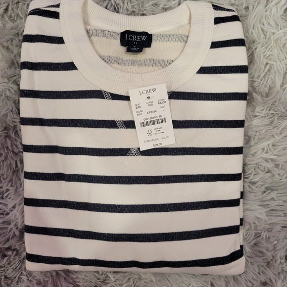 J. Crew Other - J.Crew, Blue and White Stripe Pullover Sweater